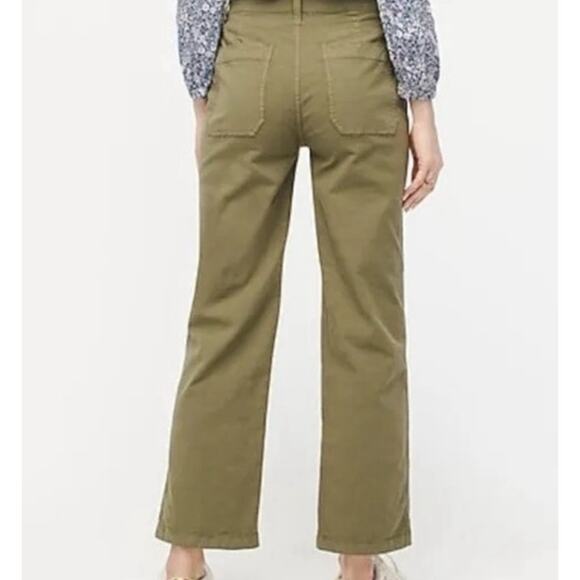 J Crew Slim Wide Leg Pant Olive Green Women's 27 - Picture 2 of 10